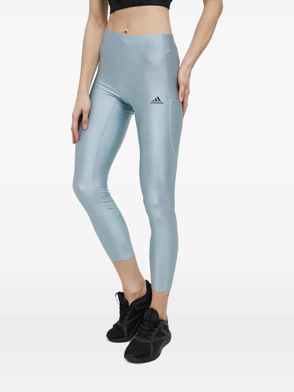 adidas logo-detail leggings - Blu