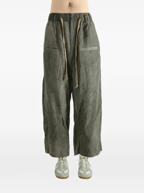 Ziggy Chen pinstripe drawstring trousers