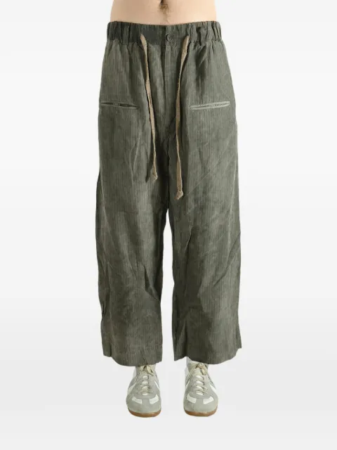 Ziggy Chen pinstripe drawstring trousers
