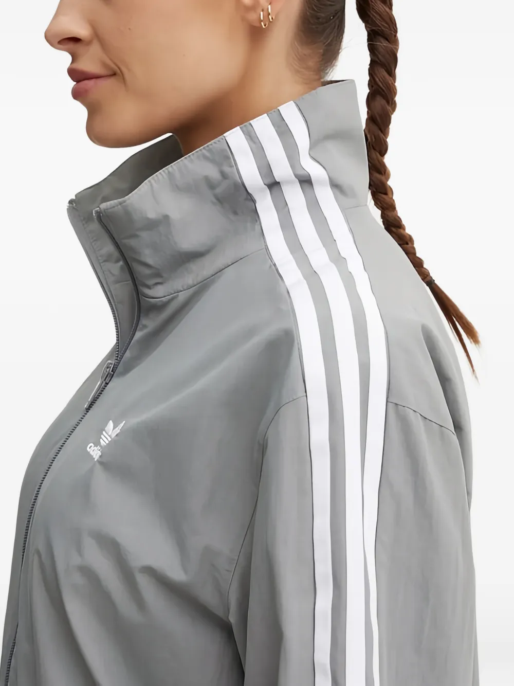  Adidas Striped Zip Jacket - Gris 