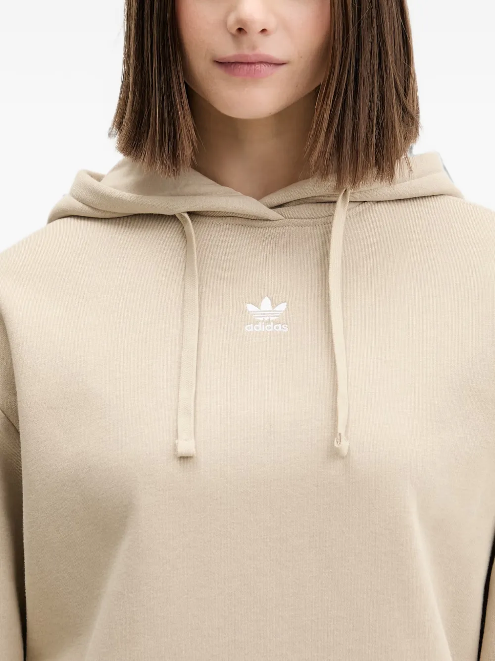 adidas drawstring fastening hoodie Beige