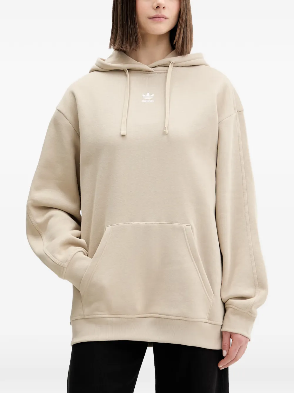 adidas drawstring fastening hoodie Beige