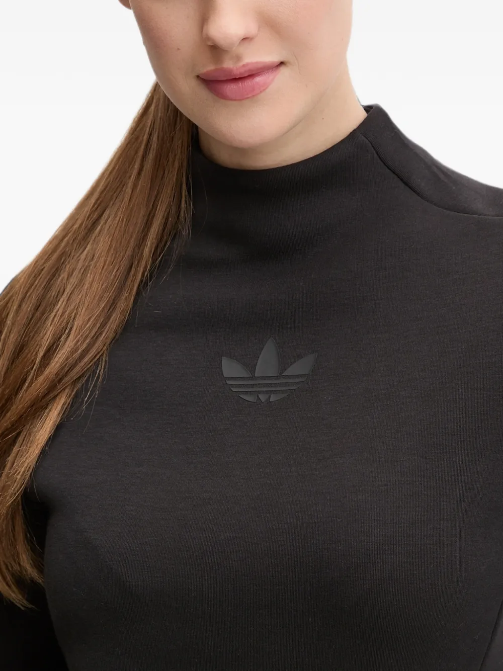 adidas Top met logo en structuur Zwart