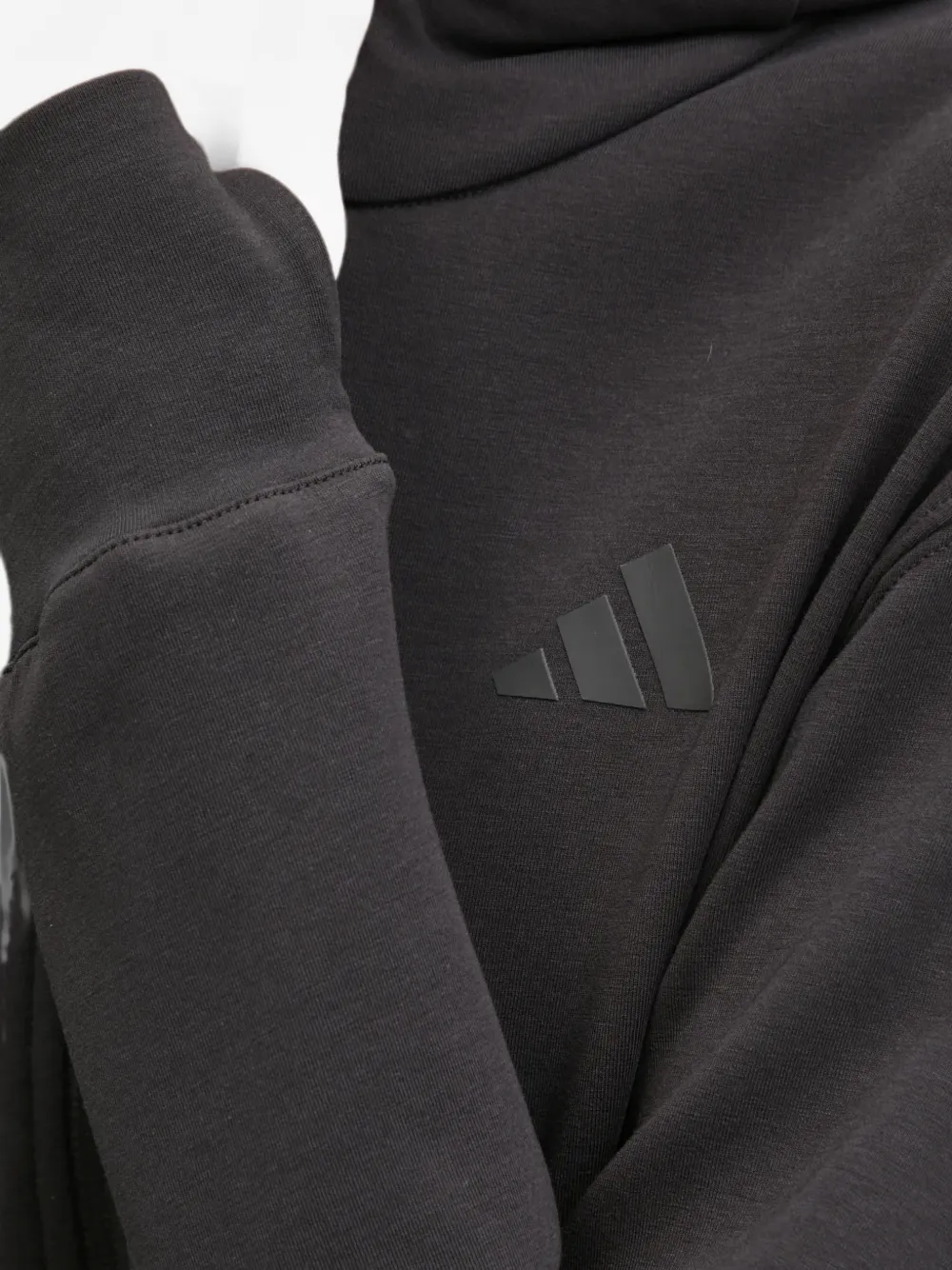 adidas Top met capuchon en rits Zwart