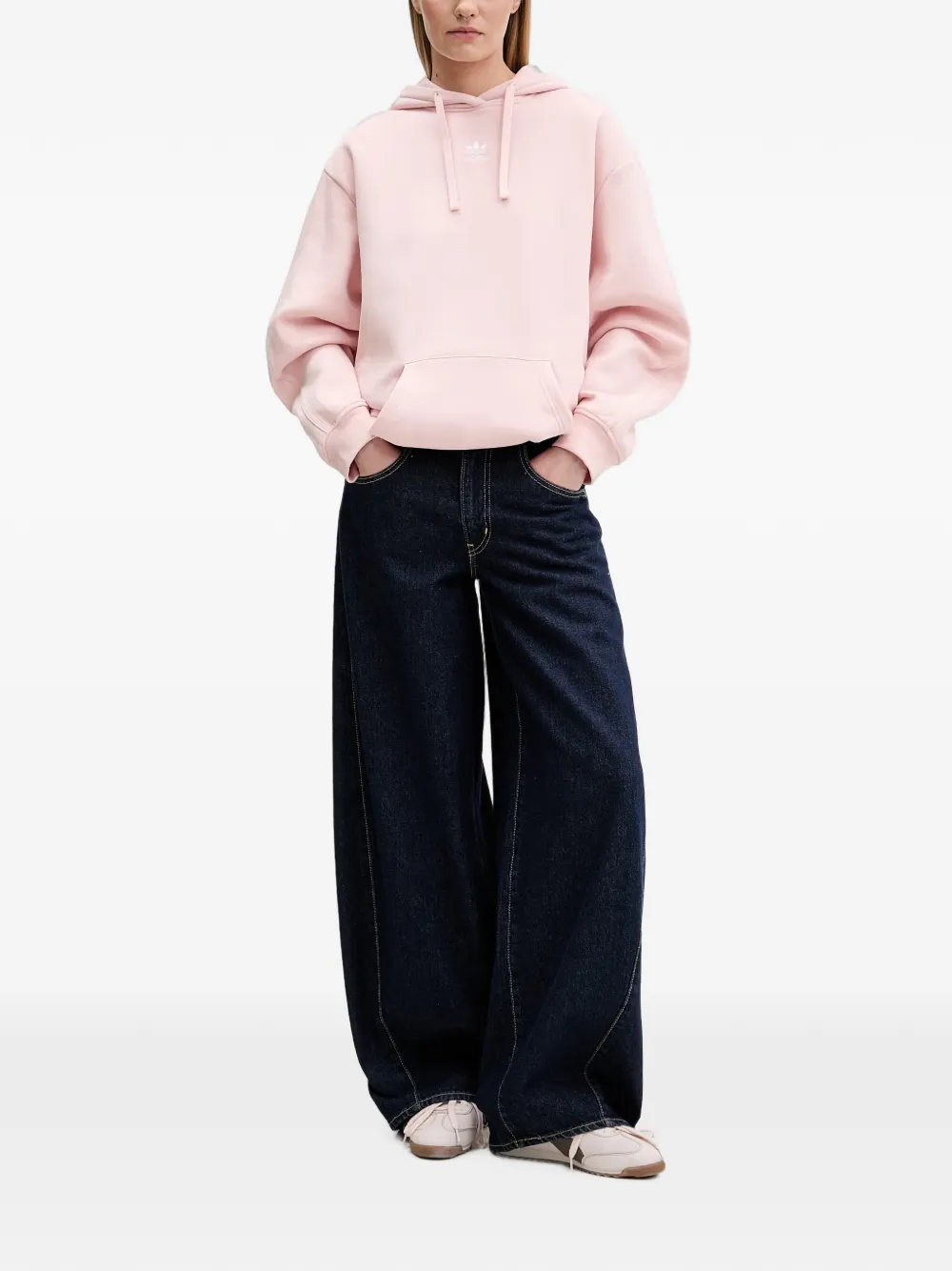 adidas Felpa con cappuccio e logo - Rosa