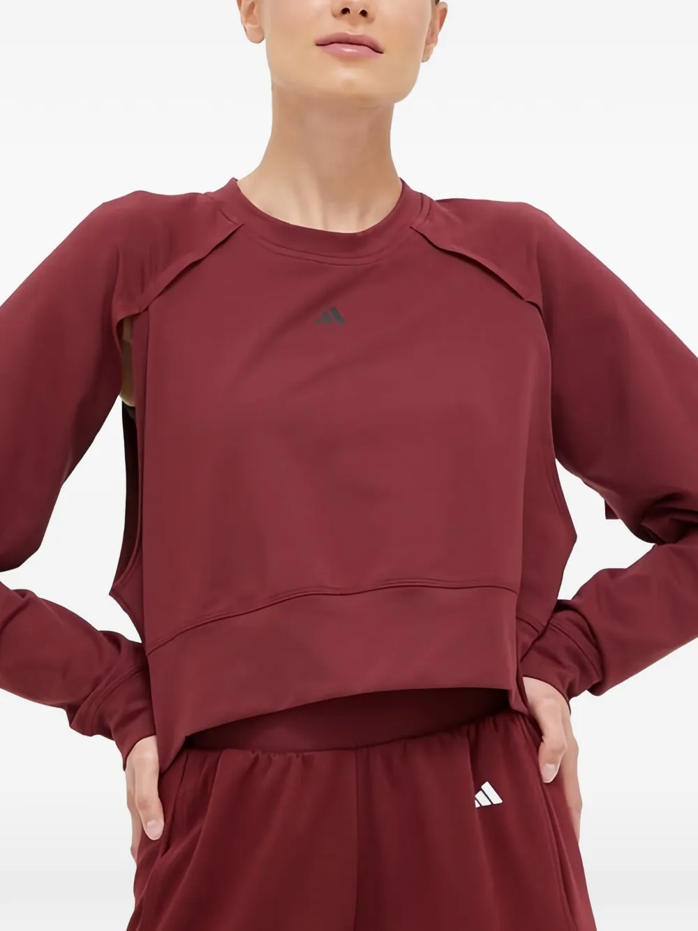 adidas logo-print sweatshirt - Rosso