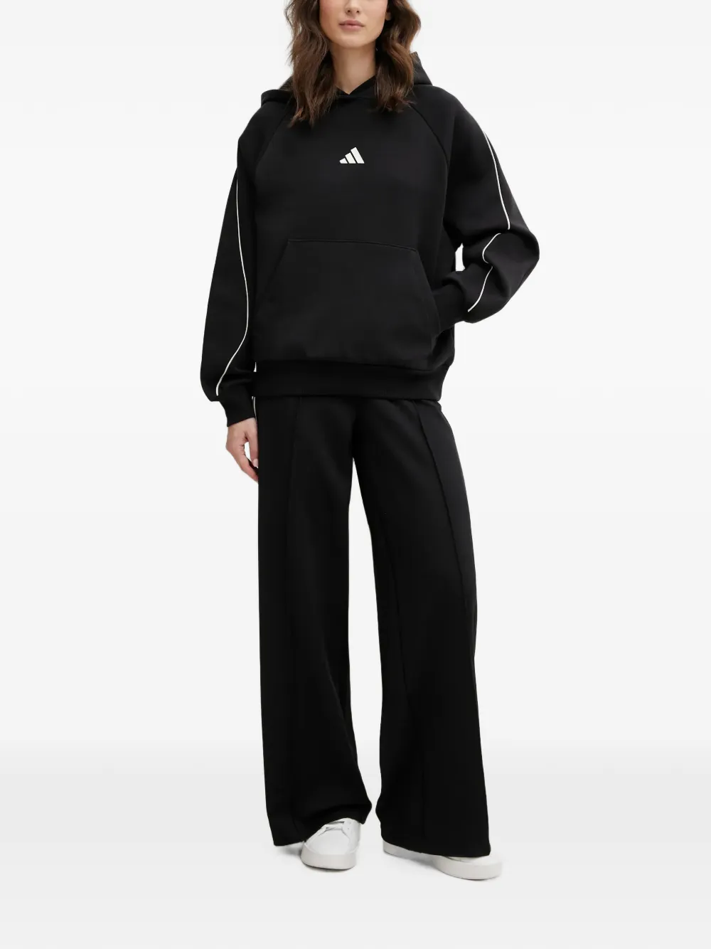 adidas Stadium logo stripe hoodie - Nero