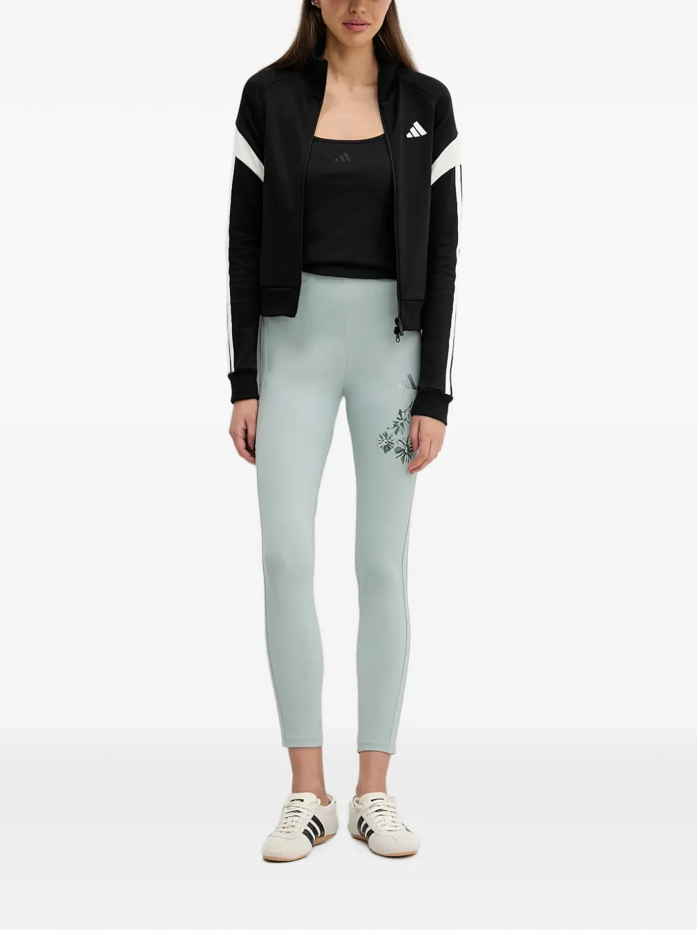 adidas Gestreiftes Sweatshirt mit Logo - Schwarz