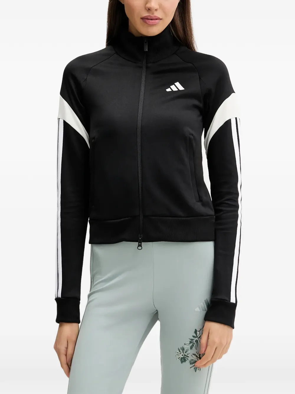 adidas Gestreepte sweater met logo Zwart