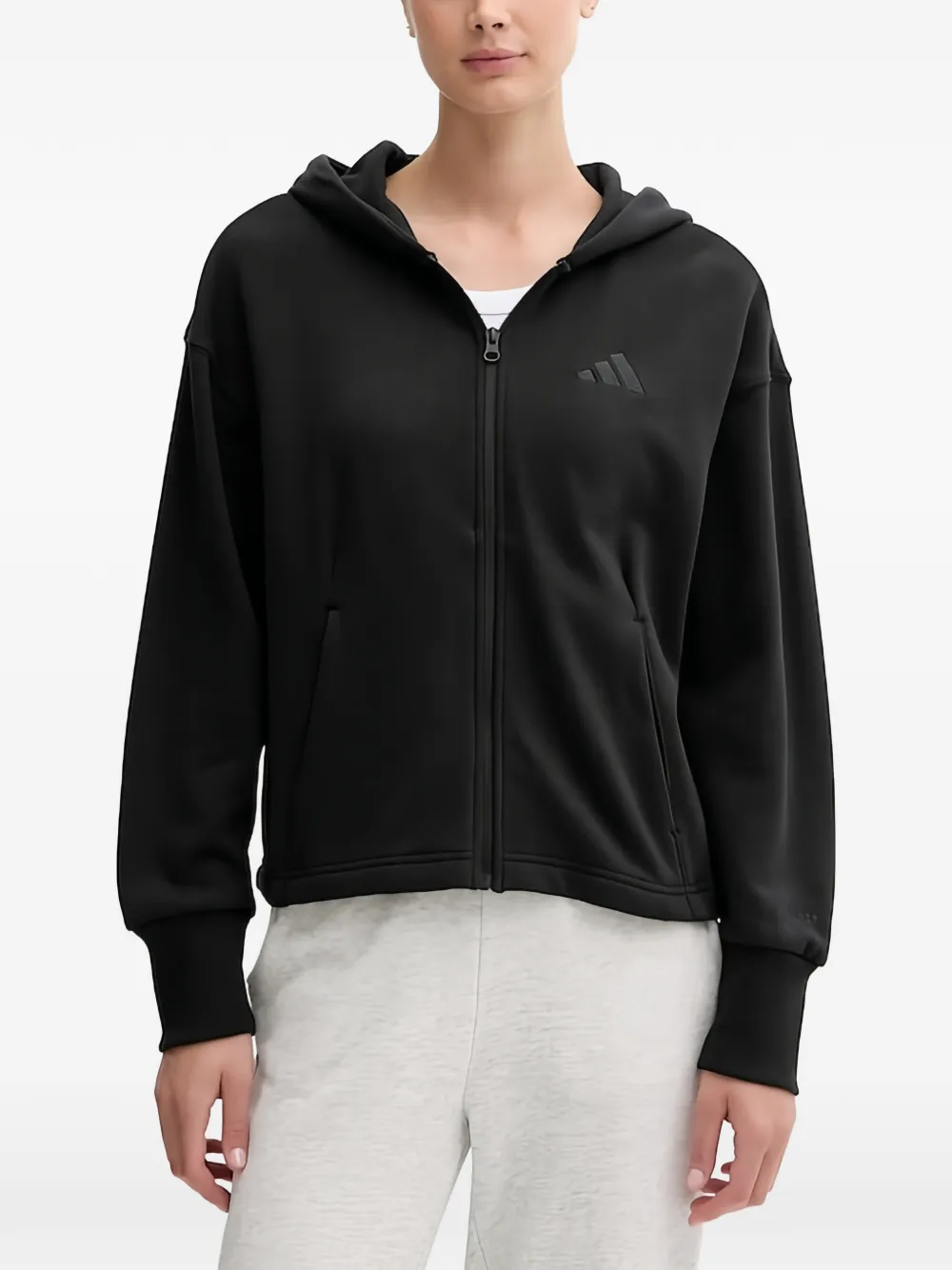 adidas zip-up hoodie - Nero