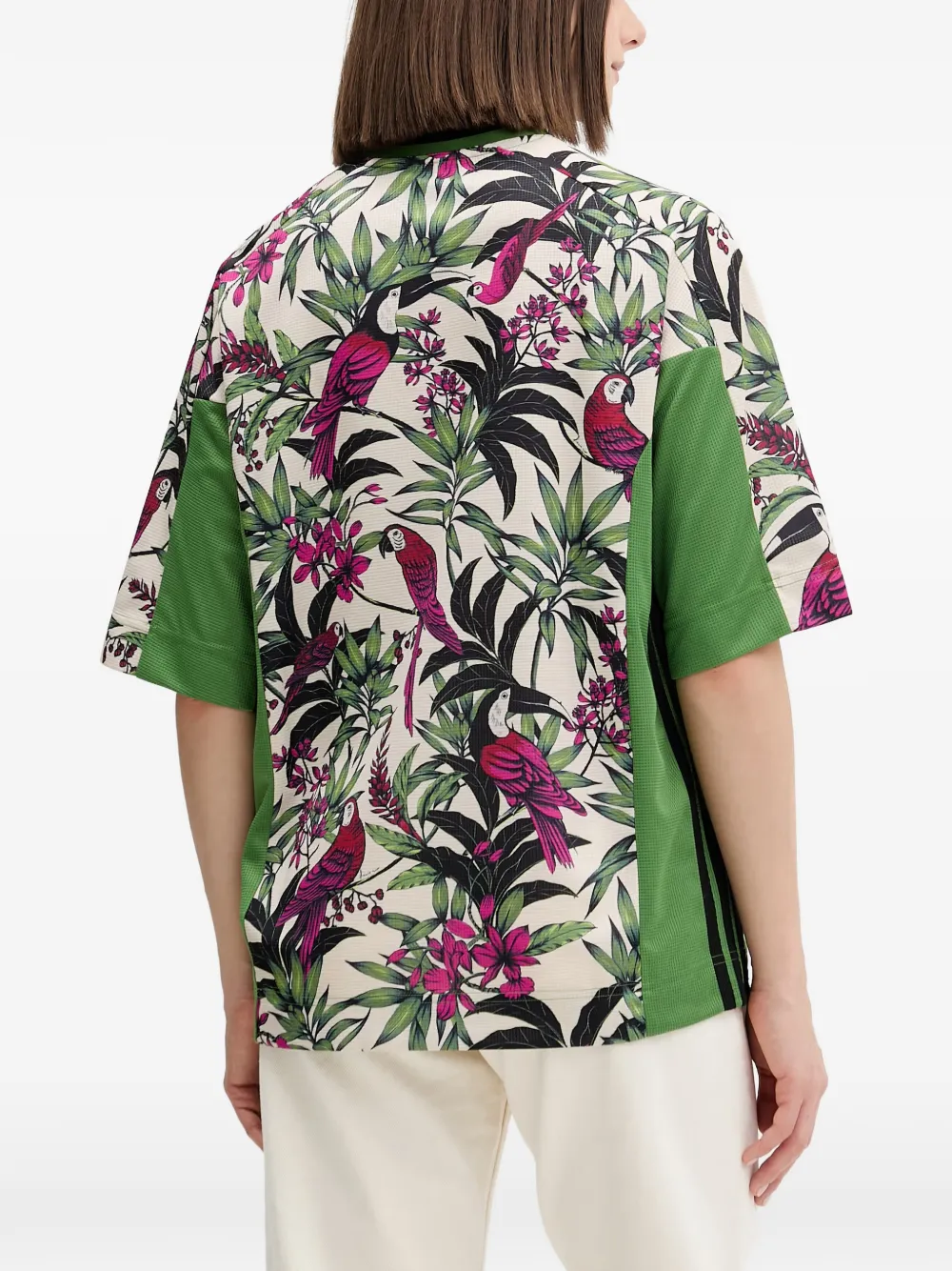 adidas x Farm Rio top met bloemenprint en V-hals Groen