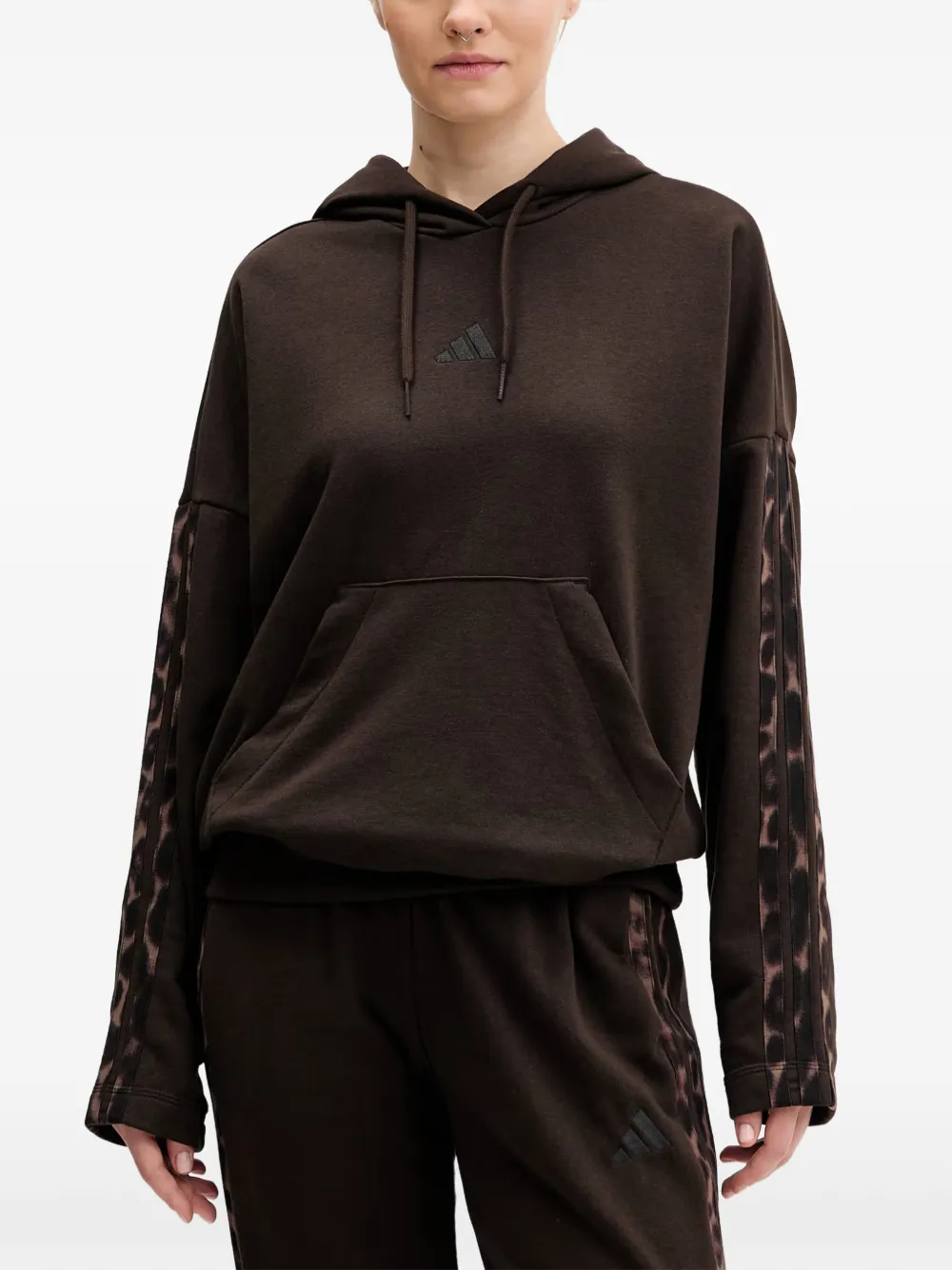 adidas Hoodie mit Leoparden-Print - Braun