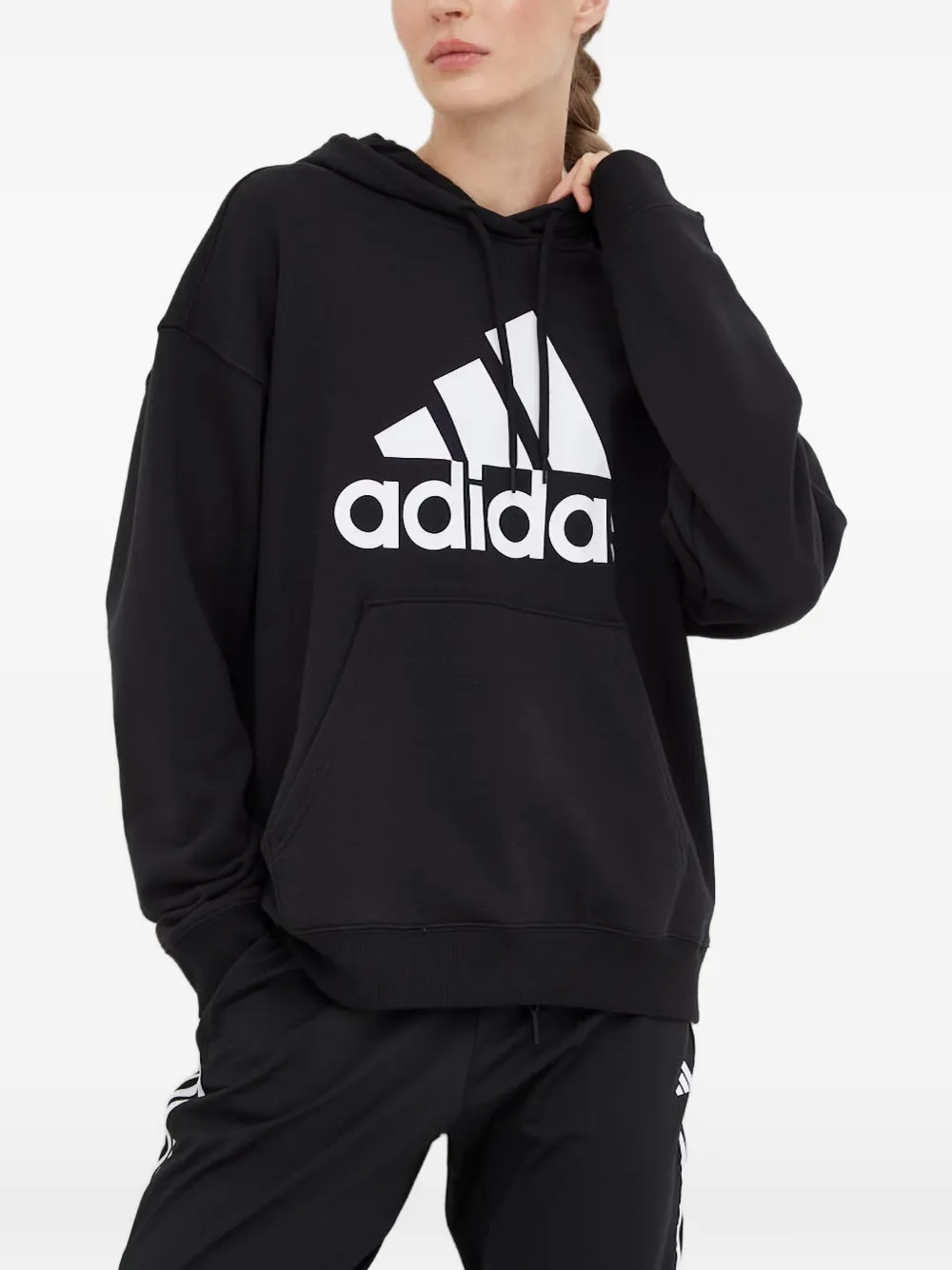 adidas Hoodie mit Logo - Schwarz