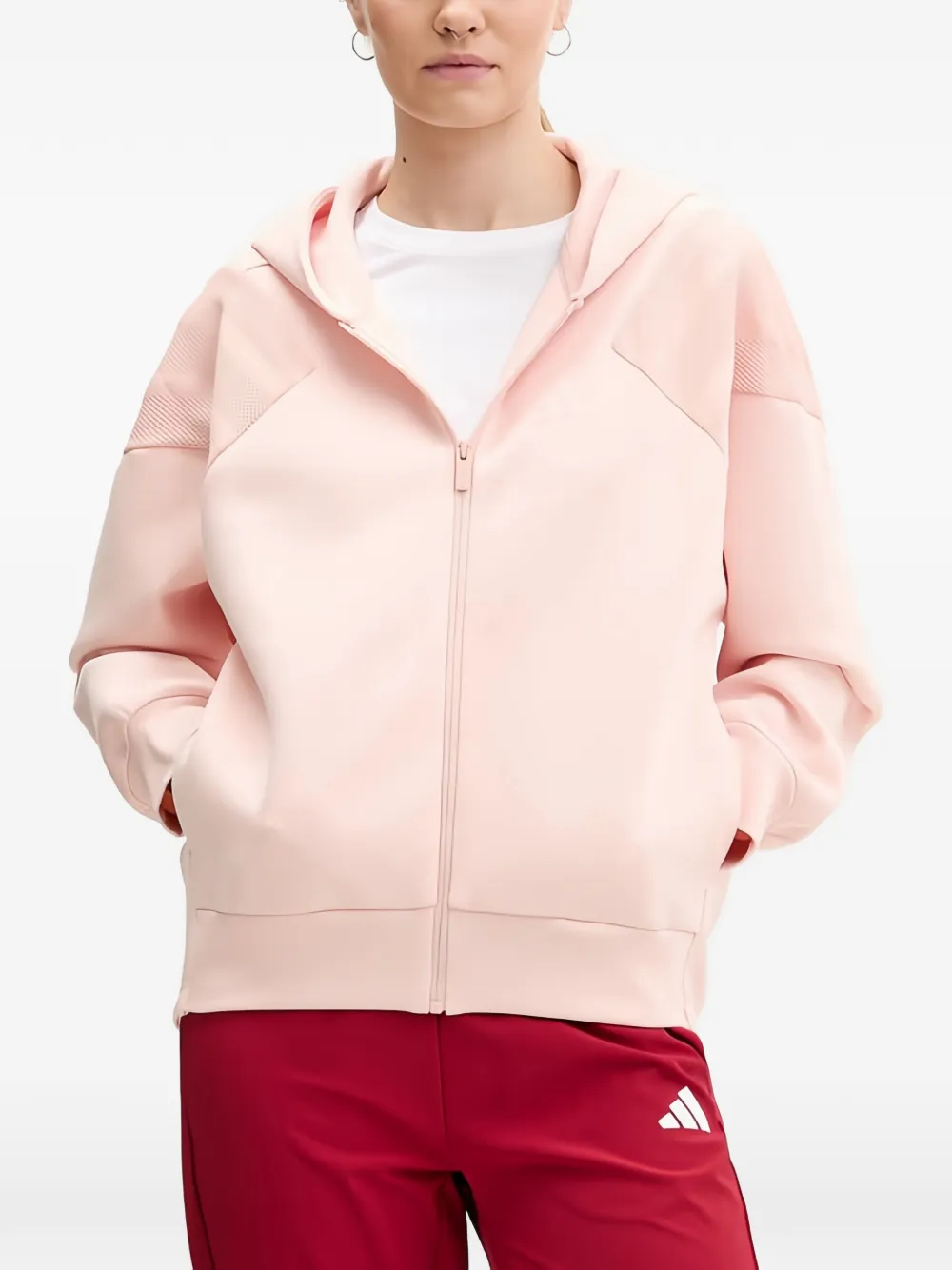 adidas mesh striped hoodie - Rosa