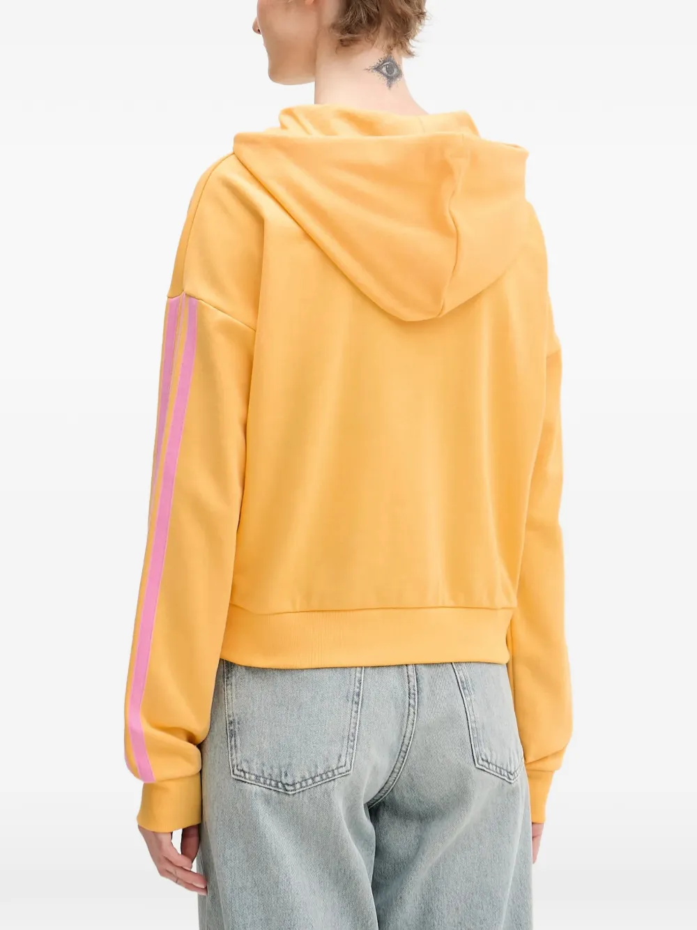 adidas logo-embroidered zip-up hoodie Oranje