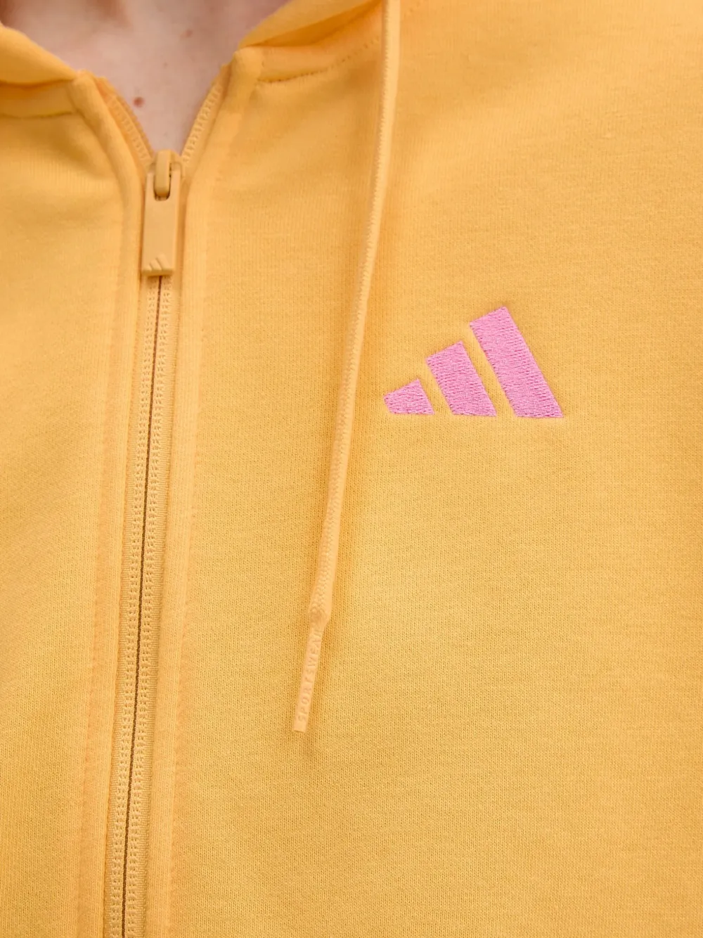 adidas logo-embroidered zip-up hoodie Oranje