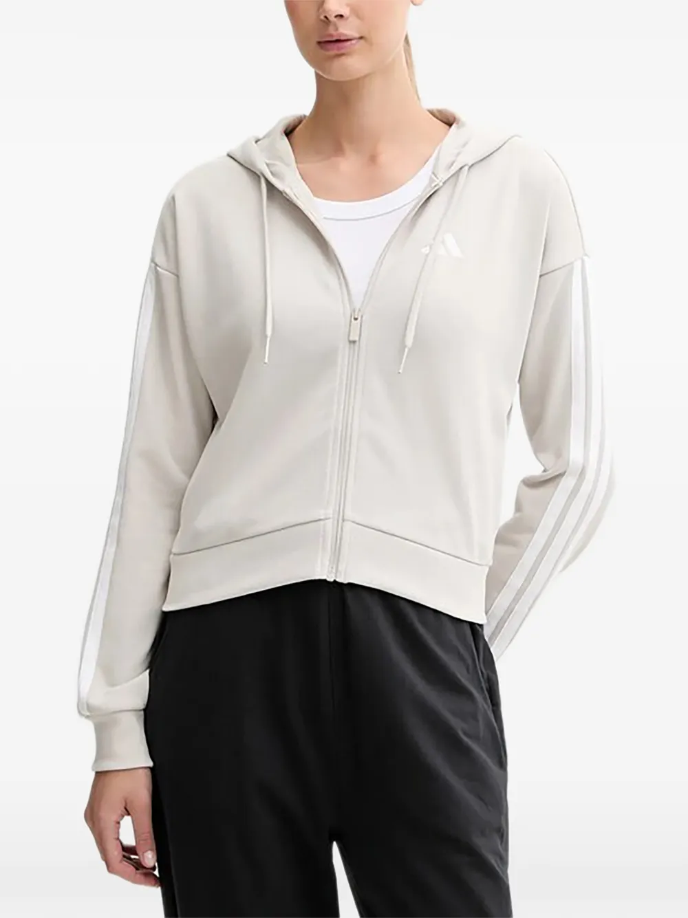 adidas Essentials logo-detail hoodie - Nude