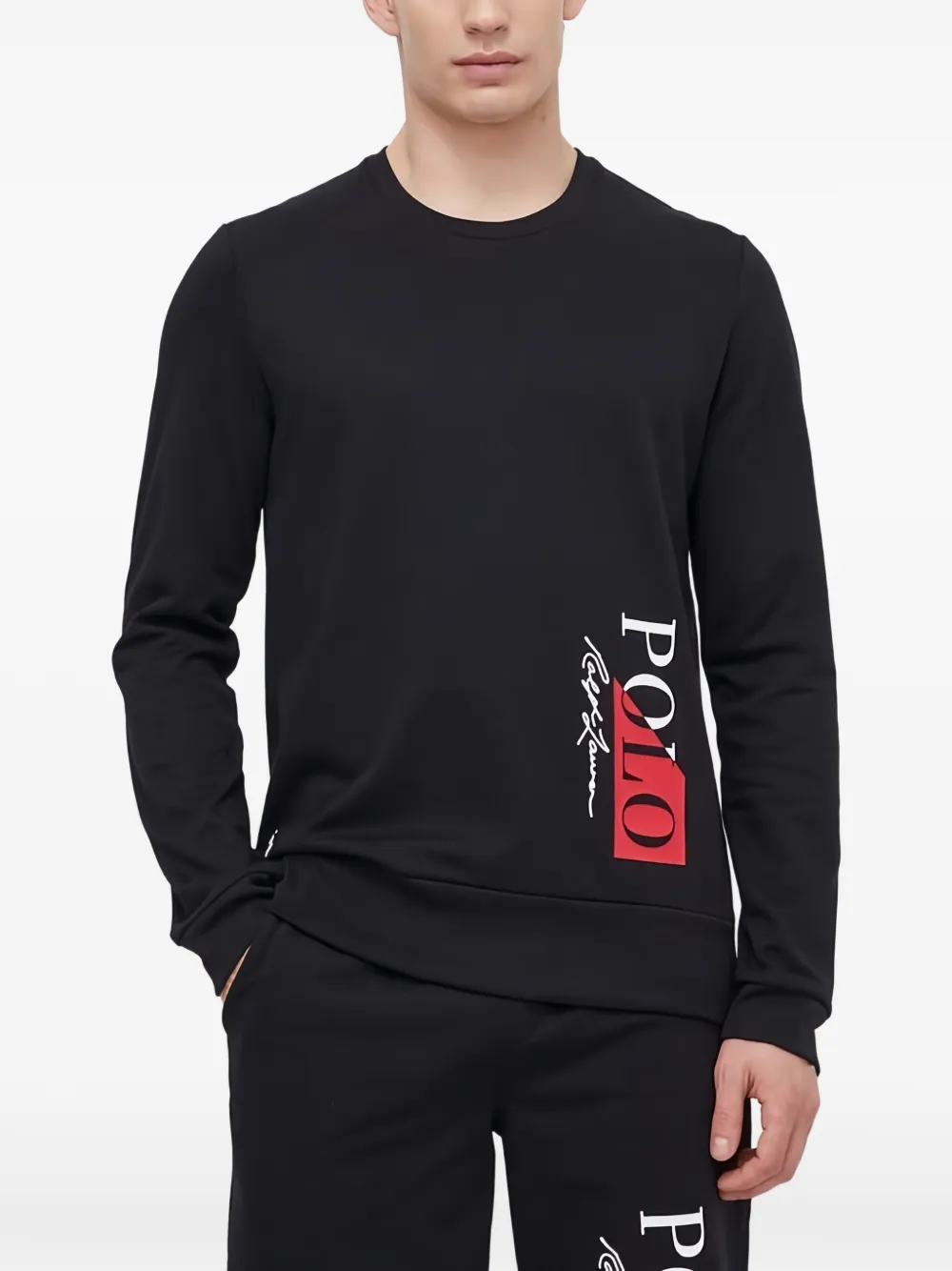 Polo Ralph Lauren long-sleeve logo pajama top - Schwarz