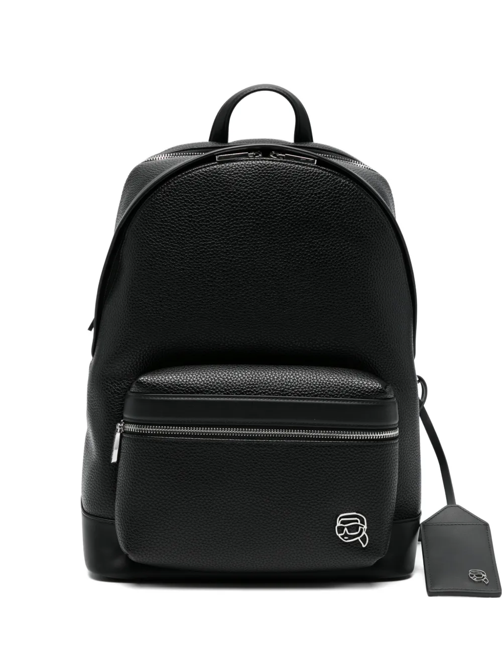 Karl Lagerfeld logo-plaque zipped backpack - Nero