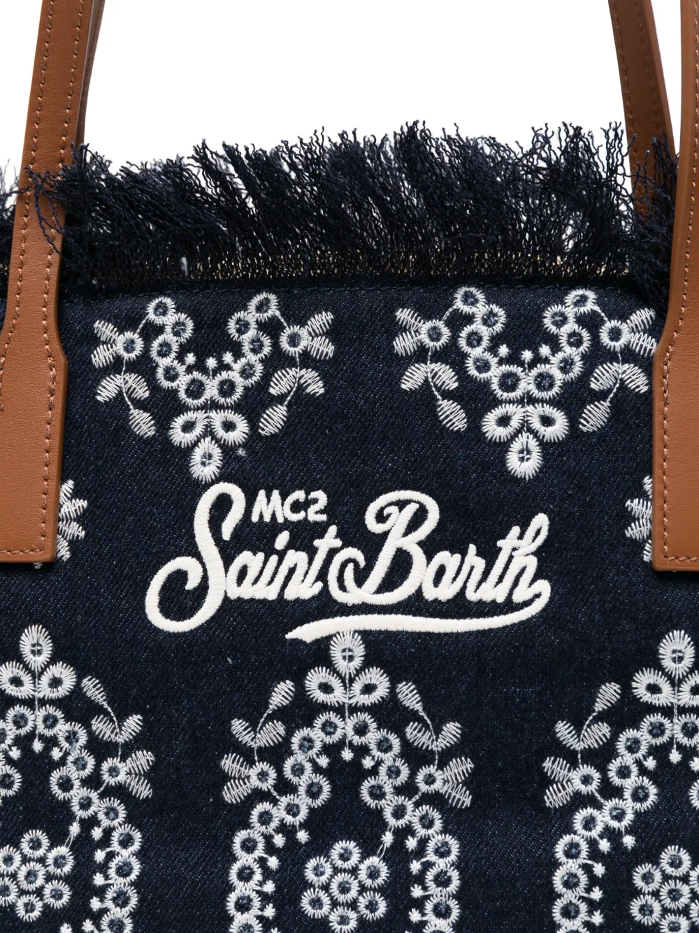 Mc2 Saint Barth City Fringed Floral Tote Bag - Blue 