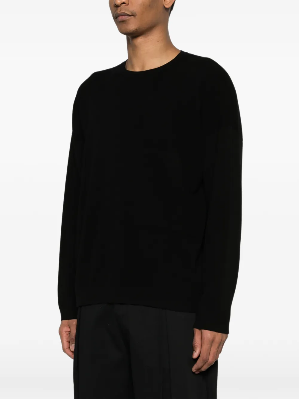 Isabel Benenato Lucca sweater met ronde hals Zwart