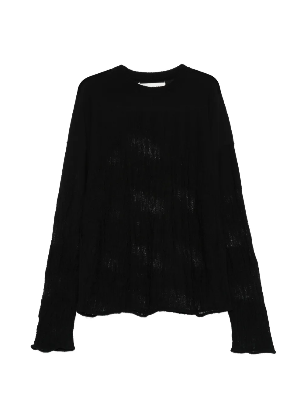 Isabel Benenato textured crew-neck sweater - Nero
