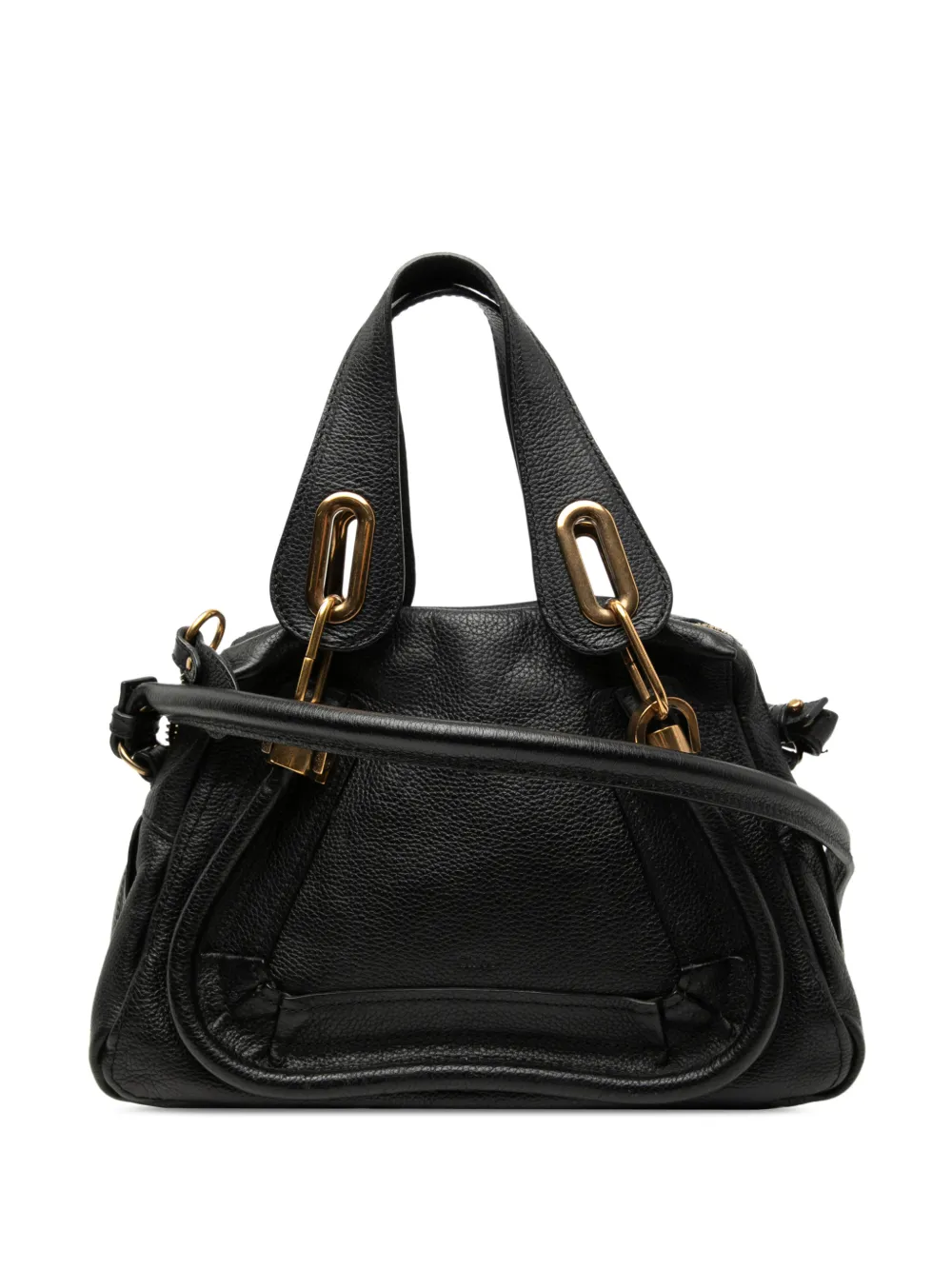 Chloé Pre-Owned 2012 Small Pebbled Leather Paraty satchel - Nero