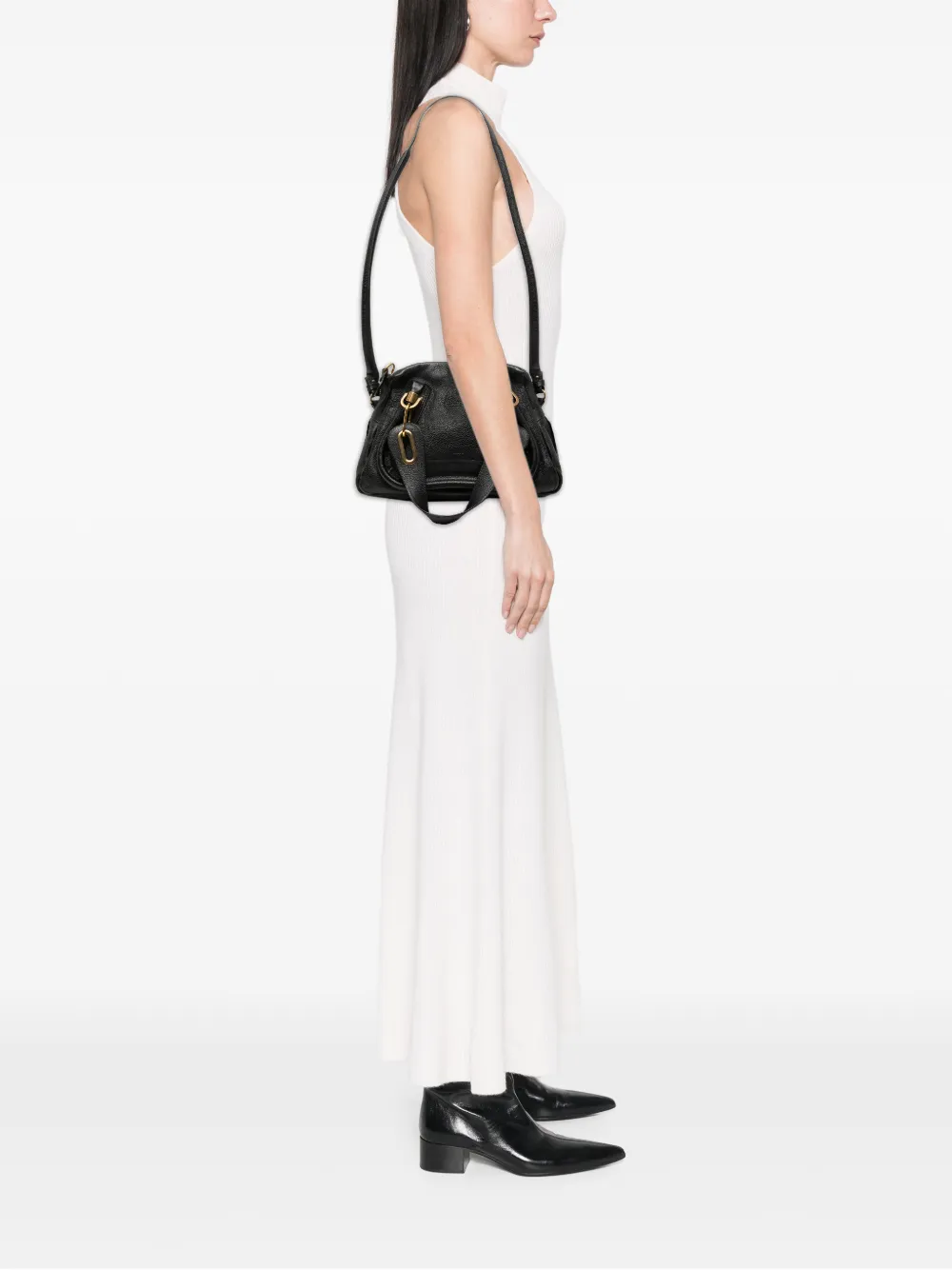  Chloé Pre-owned 2012 Small Pebbled Leather Paraty Satchel - Black 
