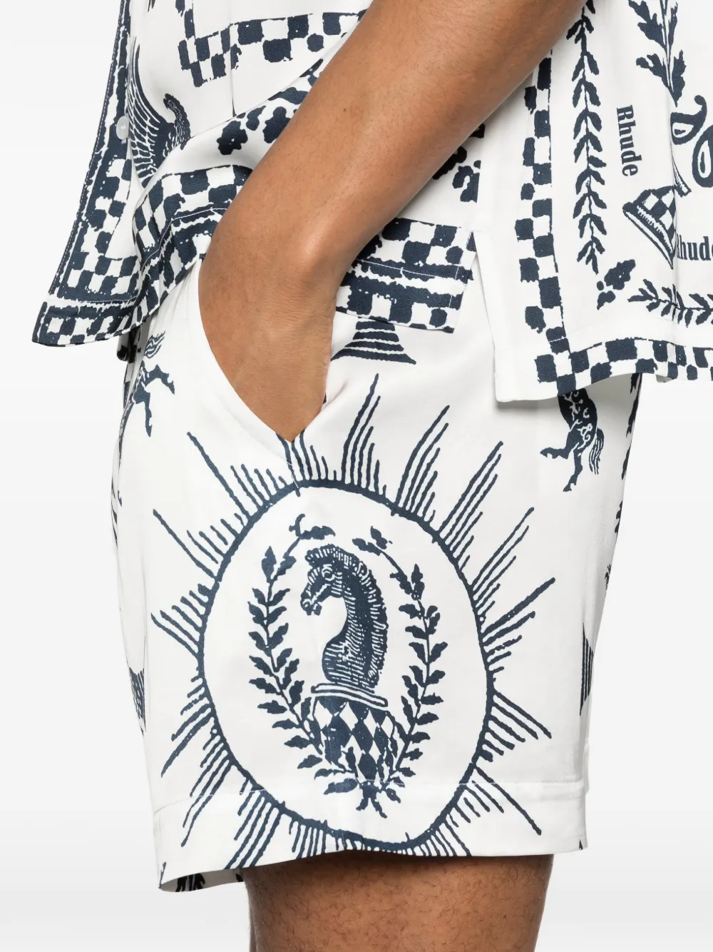 RHUDE Elastische shorts met patroon Wit