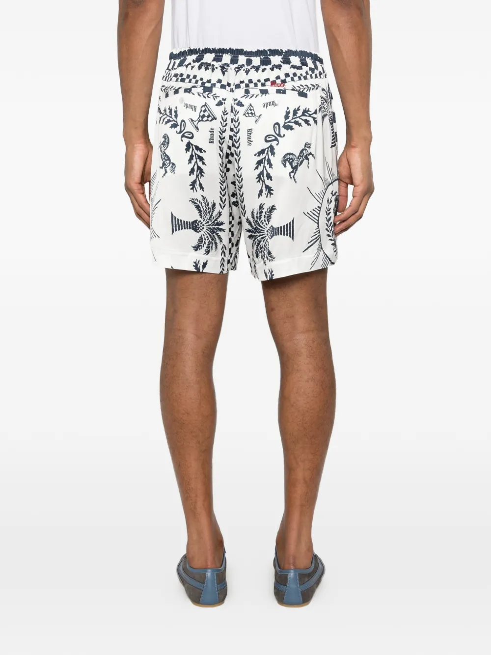RHUDE Elastische shorts met patroon Wit