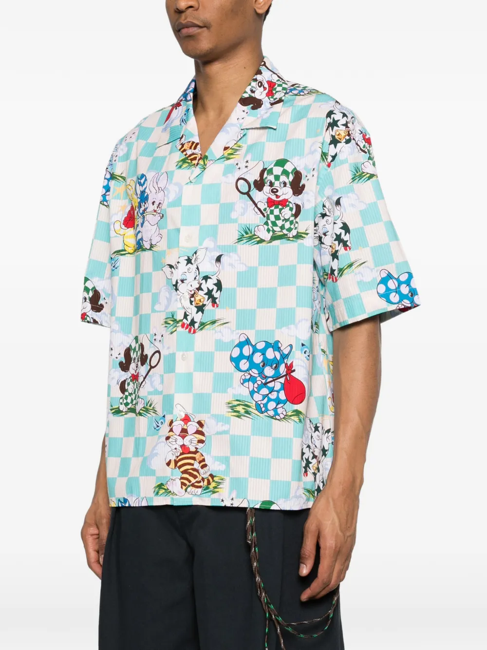  Kenzo Check-print Shirt - Blue 
