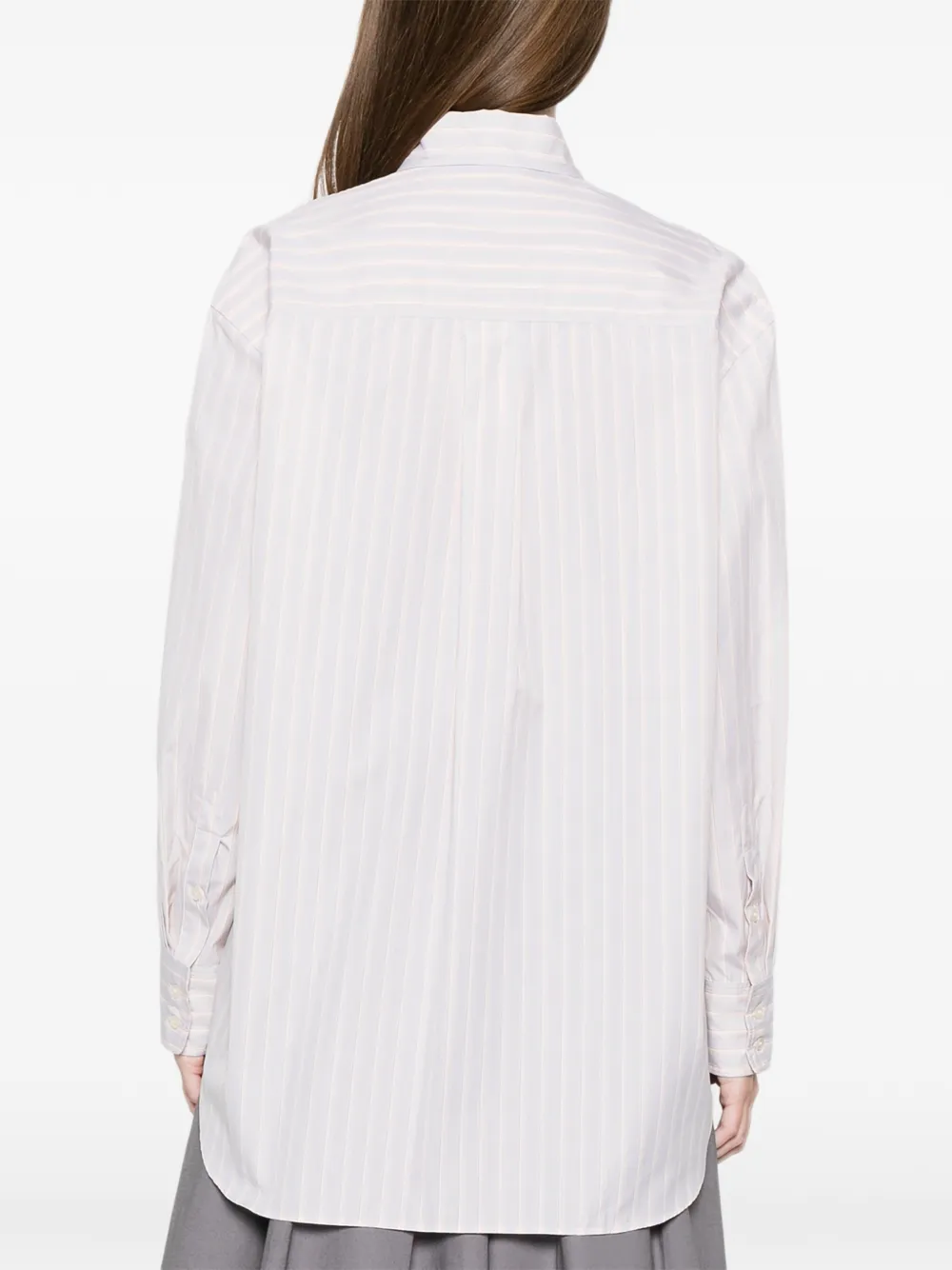 Soeur Gestreept blouse met gewelfde afwerking Grijs