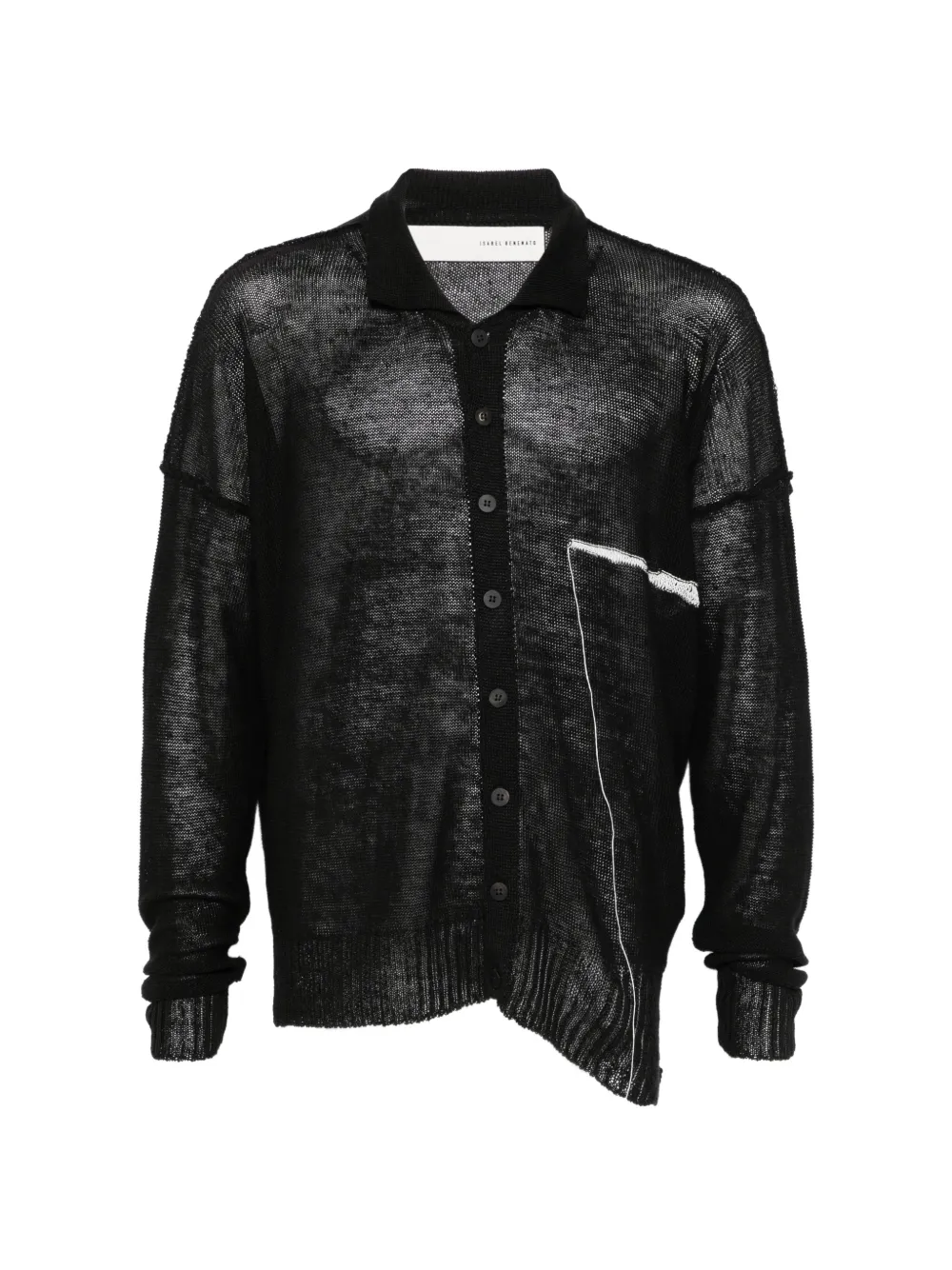 Isabel Benenato button knitted shirt - Nero