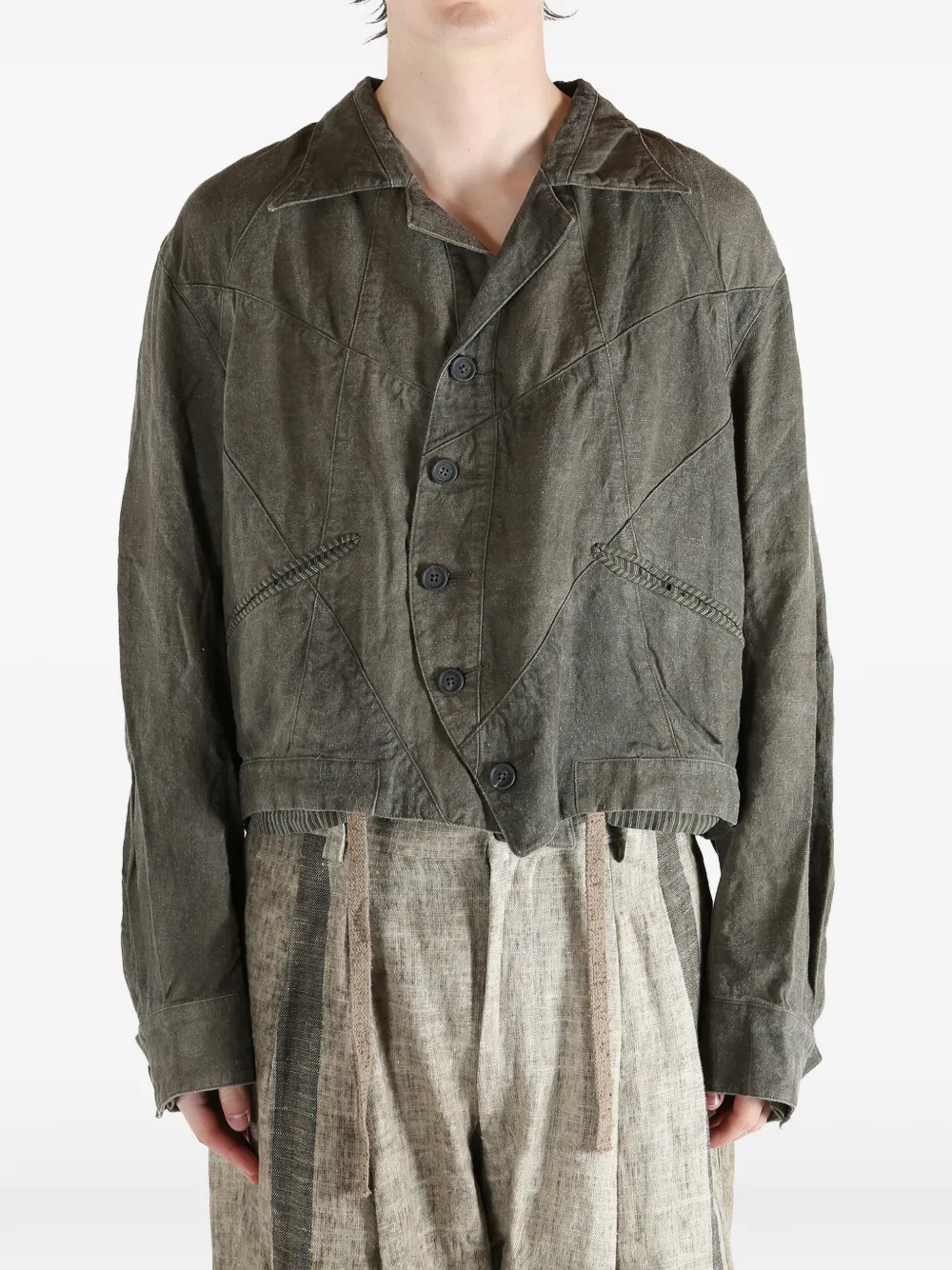  Ziggy Chen Seam-embellished Jacket - Green 