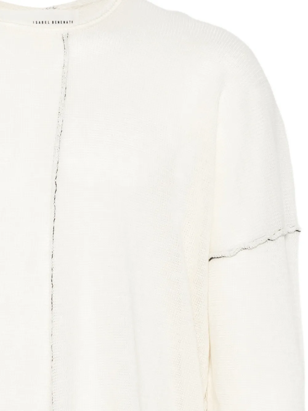 Isabel Benenato Trui met stikseldetail Wit