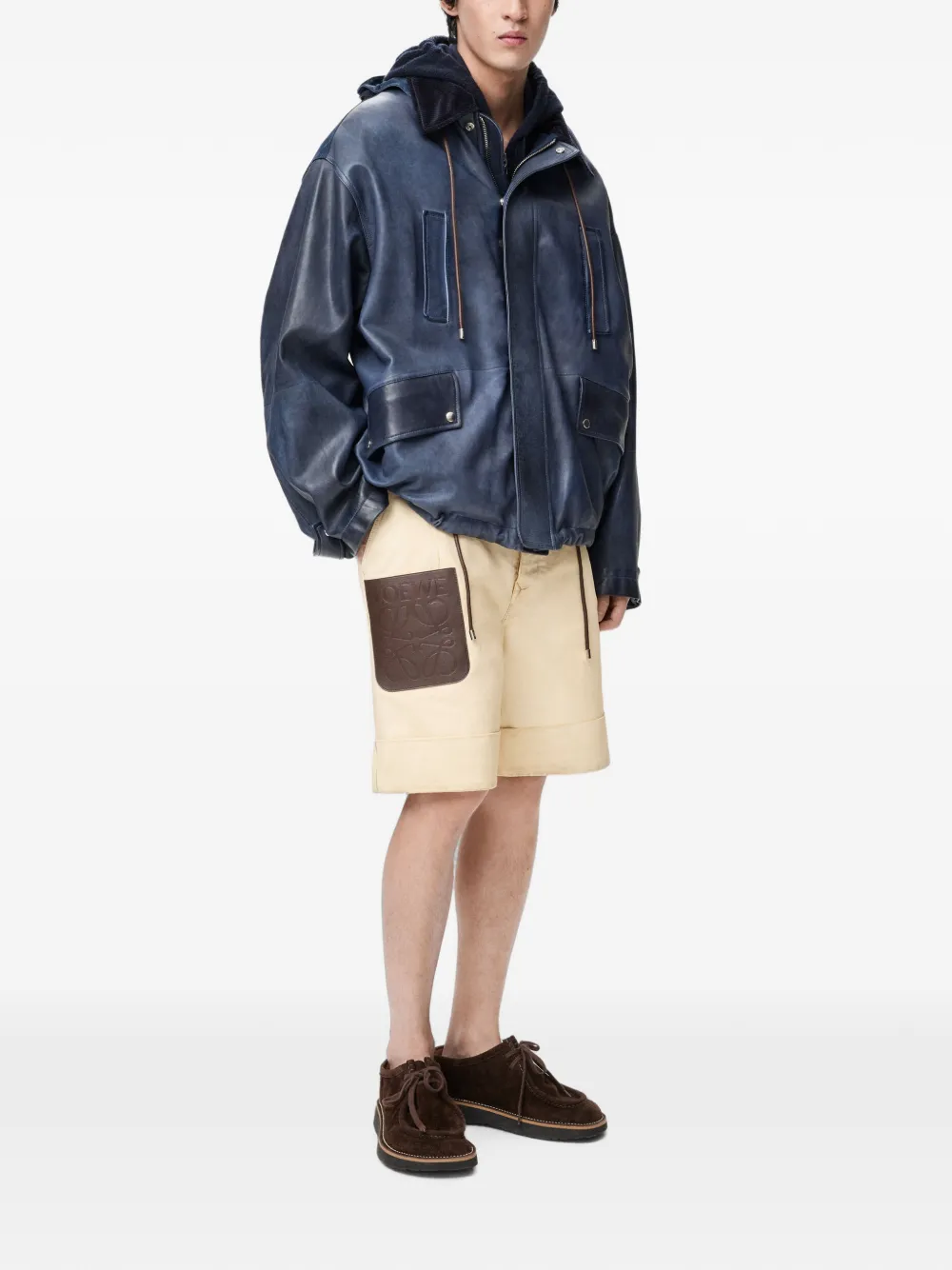 LOEWE Shorts met logo Beige
