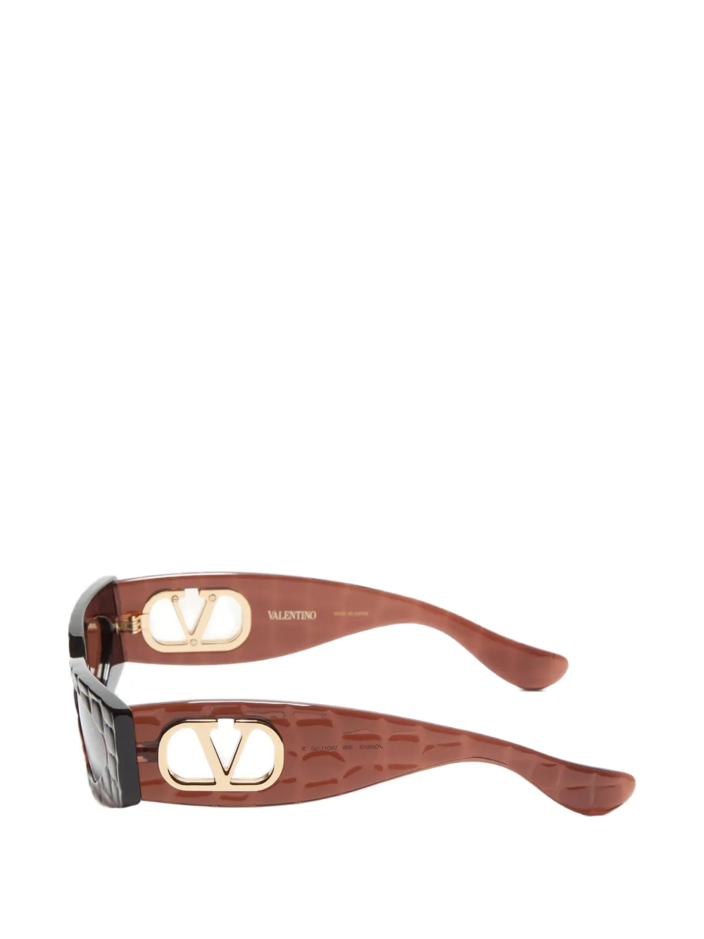 VALENTINO GARAVANI EYEWEAR Zonnebril met rechthoekig acetaat montuur Bruin
