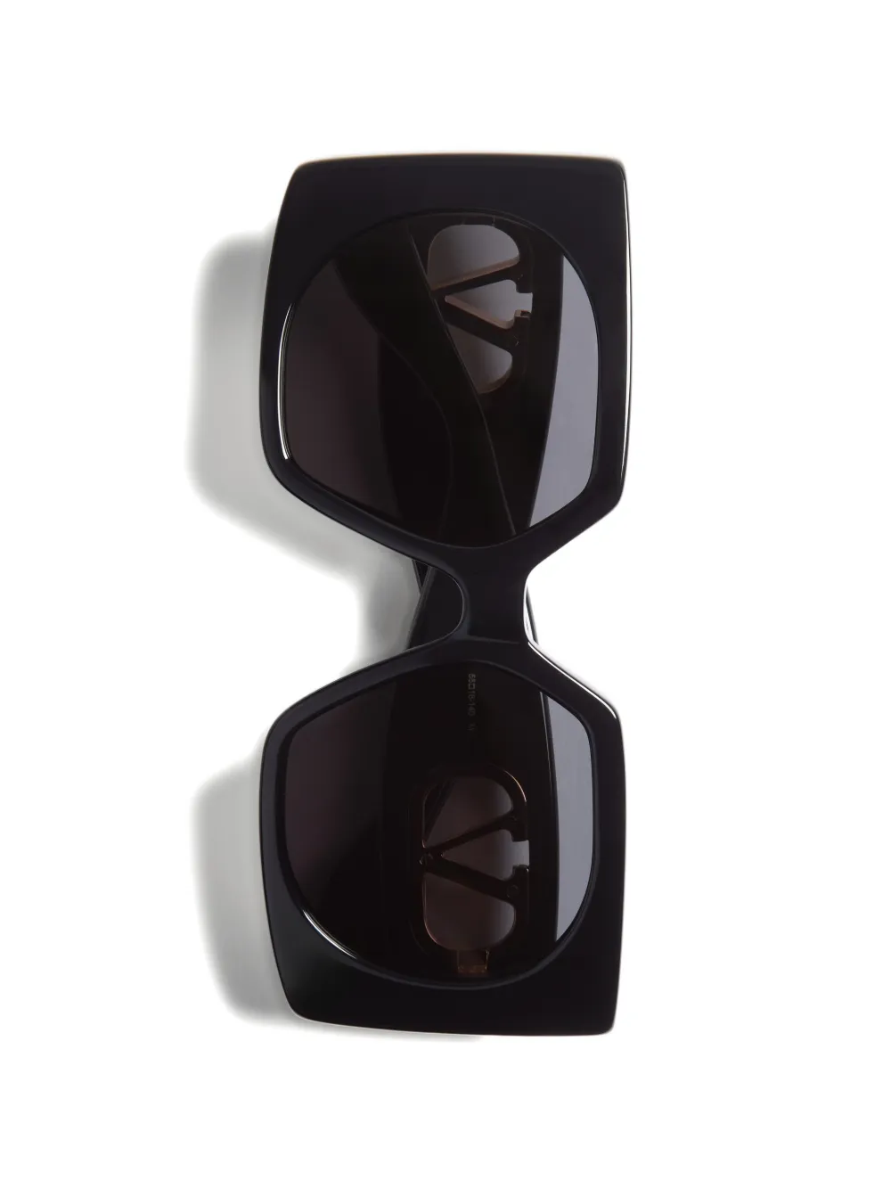 VALENTINO GARAVANI EYEWEAR Zonnebril met rechthoekig acetaat montuur Zwart