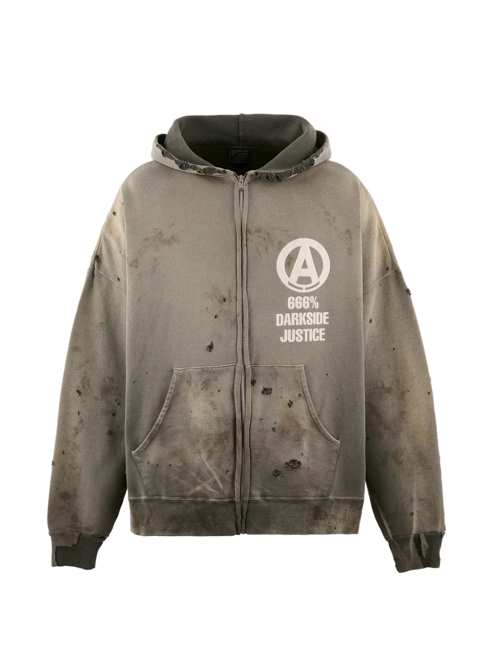 SAINT MXXXXXX zip-up hoodie - Grigio