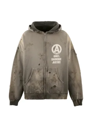 SAINT MXXXXXX Distressed Hoodie | Grey | FARFETCH