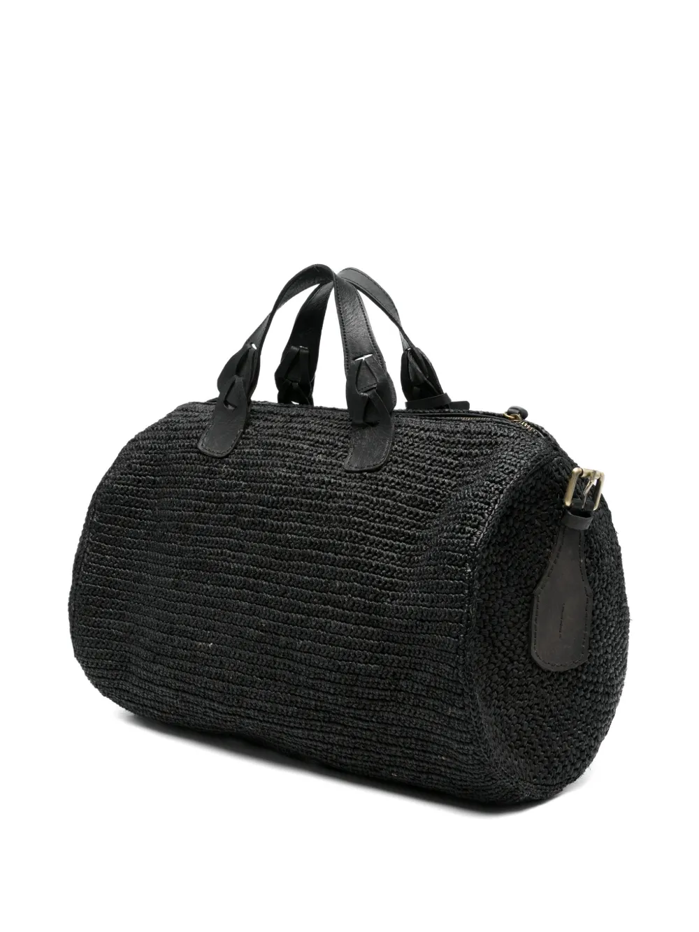 Woven Tag-Detail Tote Bag