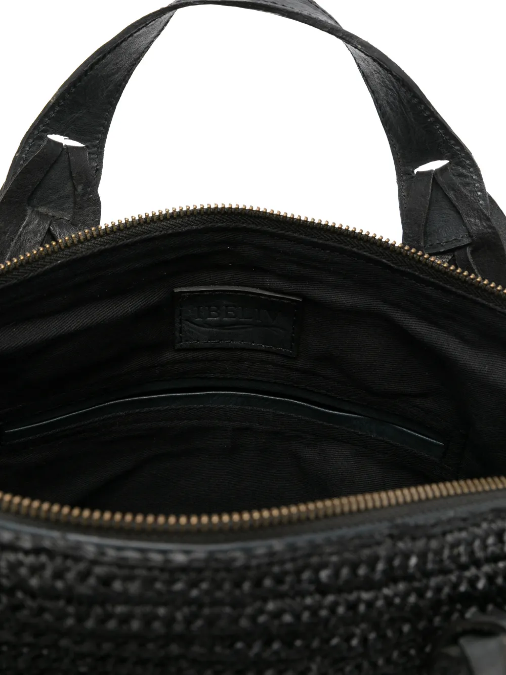 Woven Tag-Detail Tote Bag