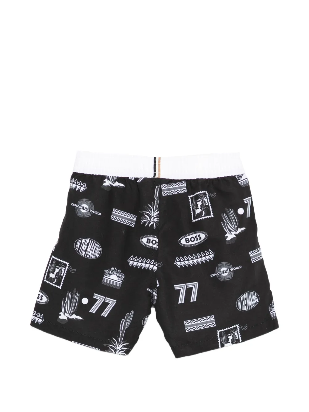 BOSS Kidswear Zwembroek met print Zwart