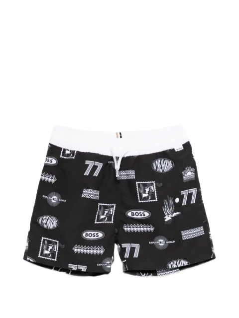 BOSS Kidswear shorts de playa estampados