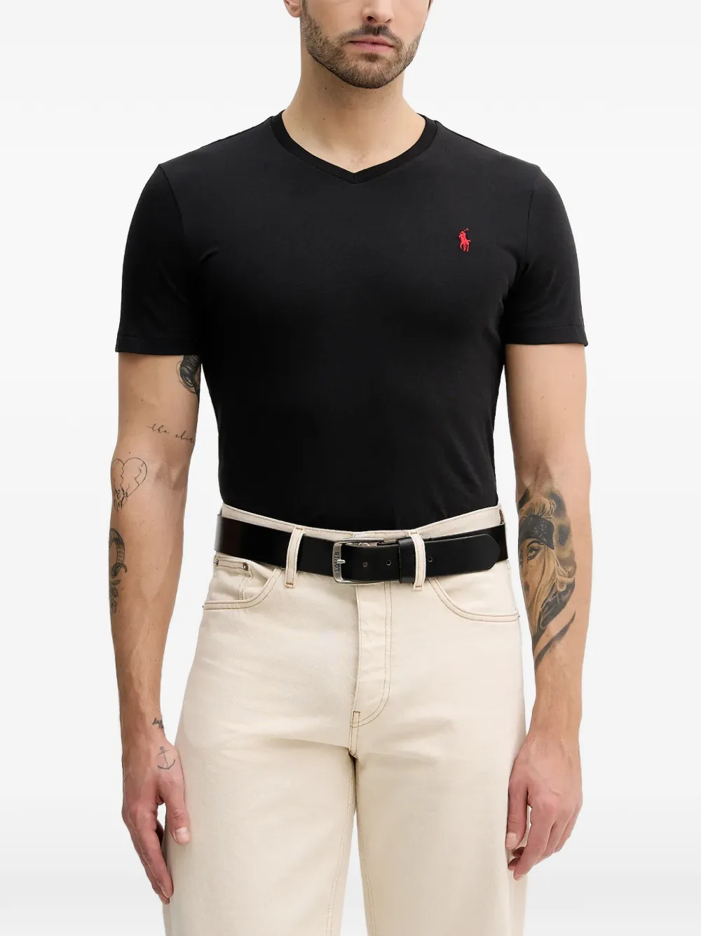 Polo Ralph Lauren T-Shirt mit V-Ausschnitt - Schwarz