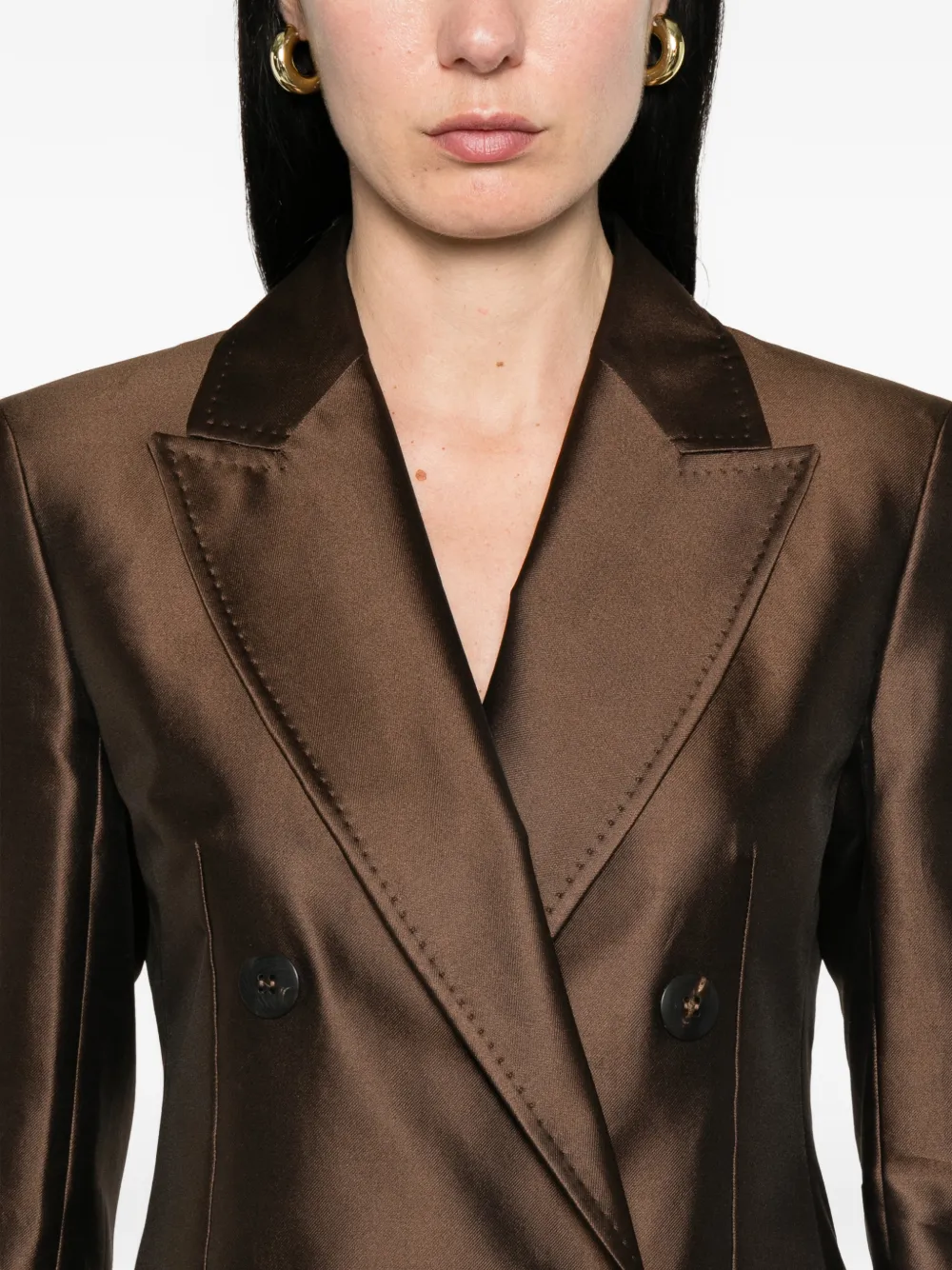Max Mara Blazer met dubbele rij knopen Bruin