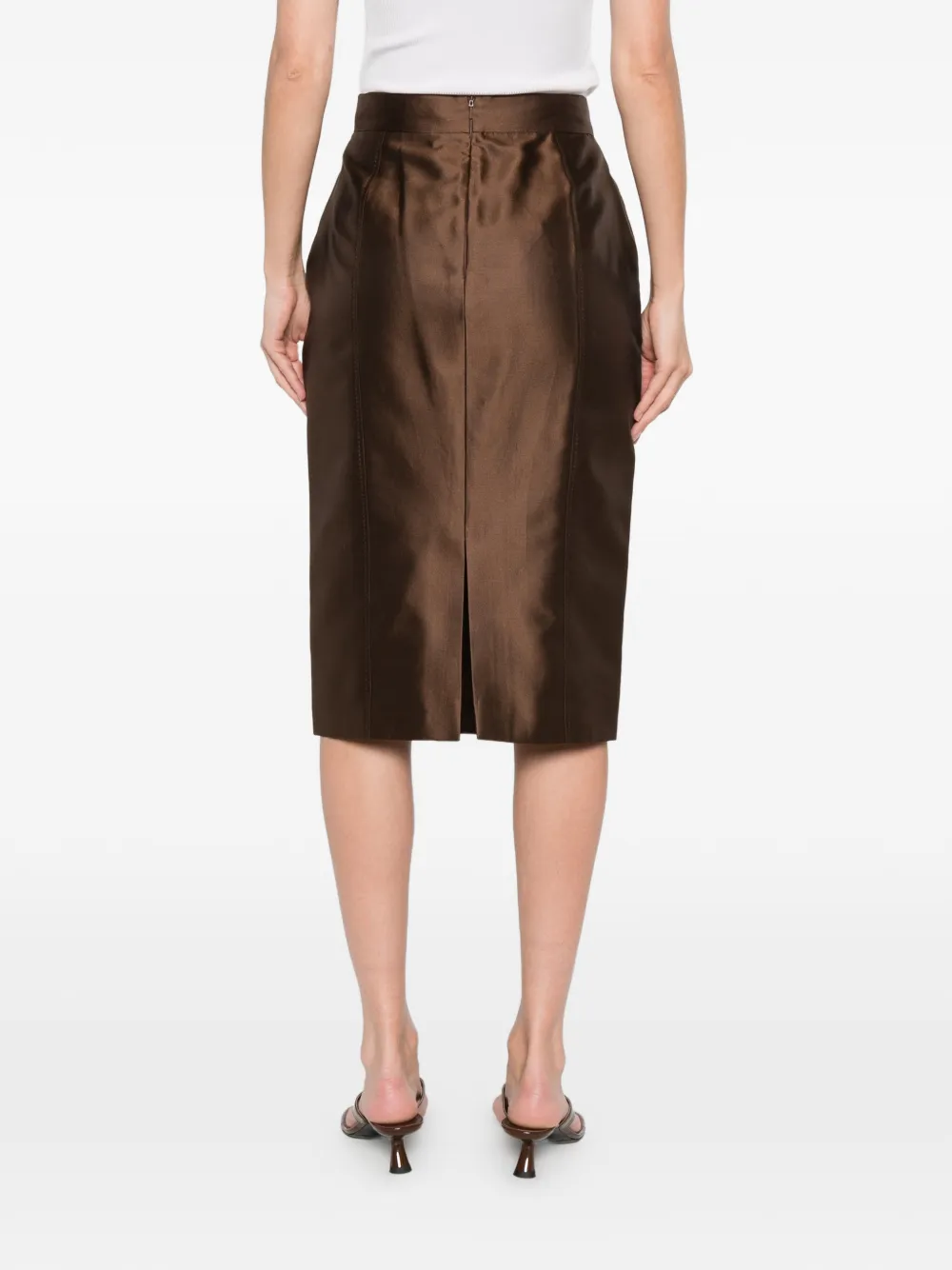 Max Mara Tegoista midi-rok met zak Bruin