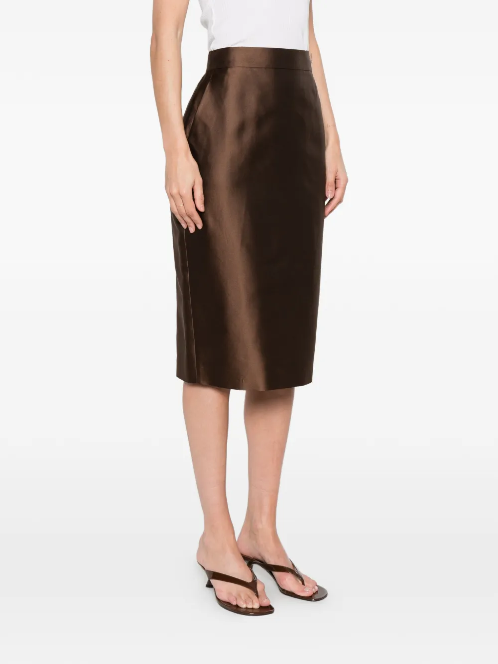 Max Mara Tegoista midi-rok met zak Bruin