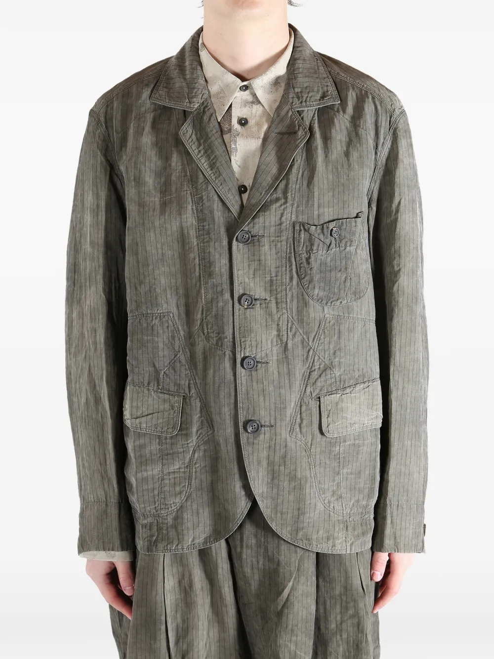  Ziggy Chen Patchwork Blazer - Grey 