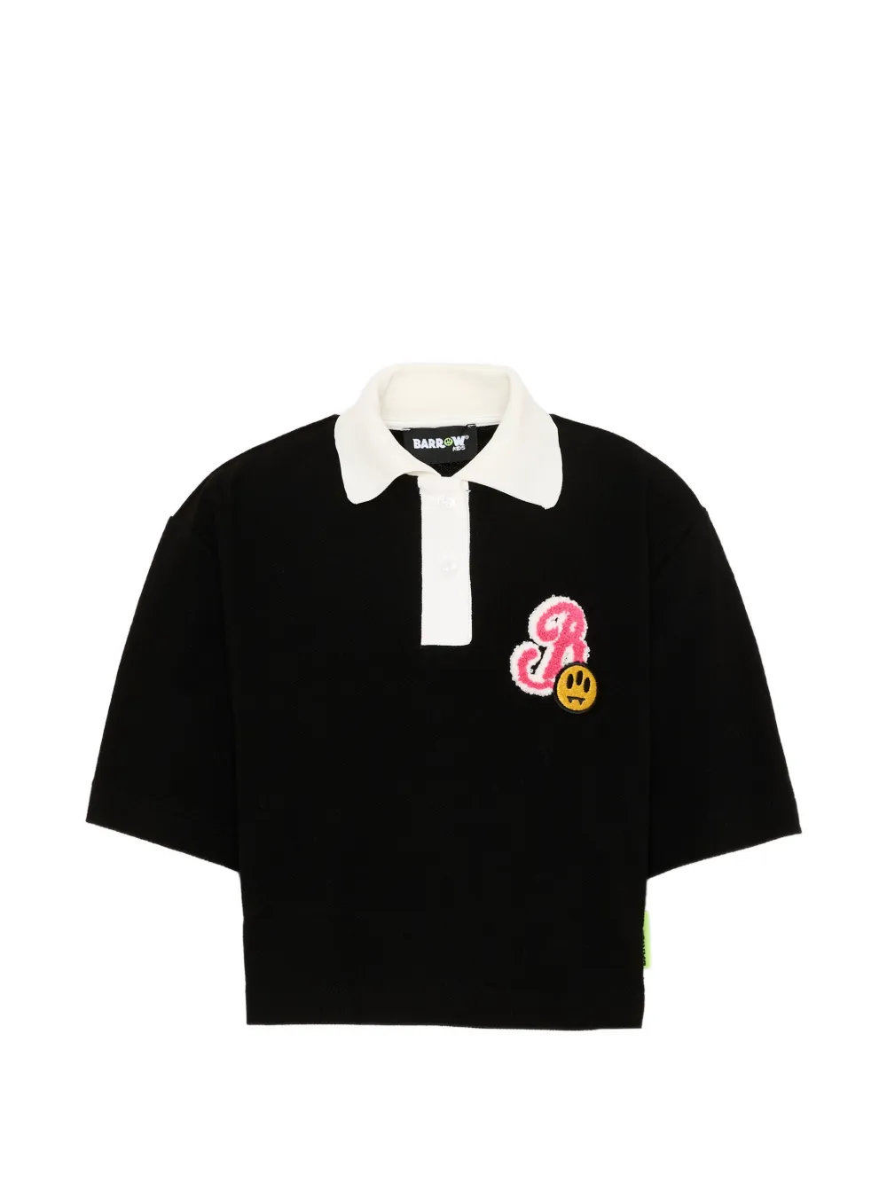 Barrow kids appliquéd short-sleeved polo shirt - Nero
